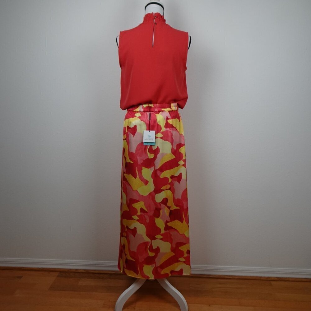 Ming Wang Skirt & Top Set Outfit Women's Size XS Pink Yellow TWO Pieces Colorful - Picture 3 of 16